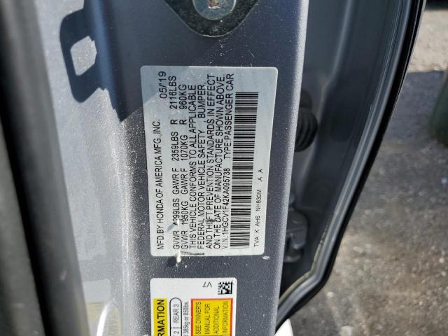 2019 HONDA ACCORD EX 1HGCV1F42KA095738