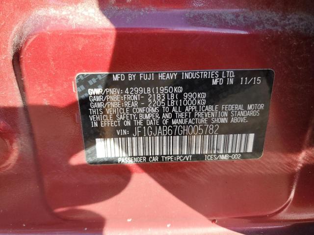 2016 SUBARU IMPREZA PR JF1GJAB67GH005782