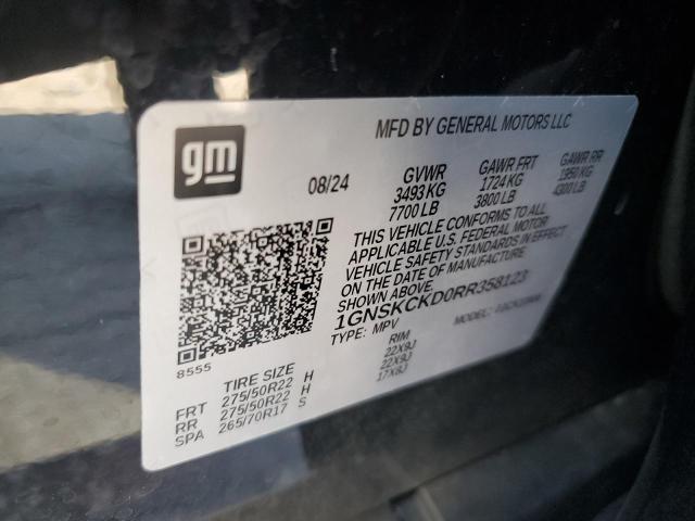 2024 CHEVROLET SUBURBAN K1500 LT 1GNSKCKD0RR358123