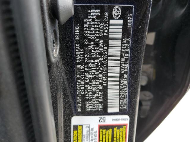 2019 TOYOTA CAMRY L 4T1B11HKXKU185781