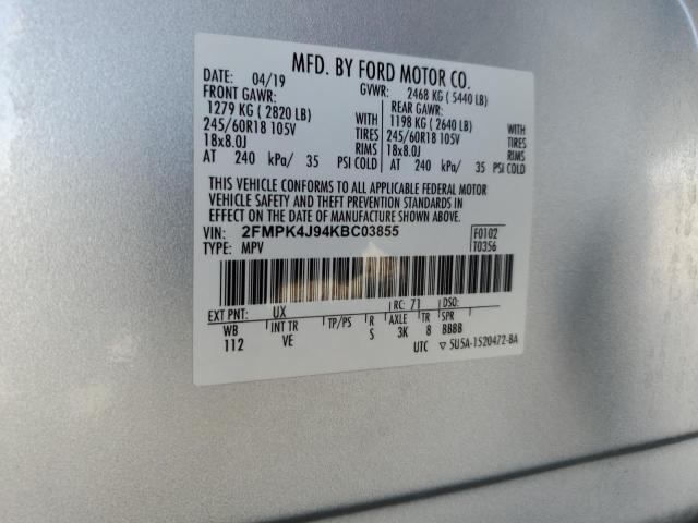 2019 FORD EDGE SEL #3287484992