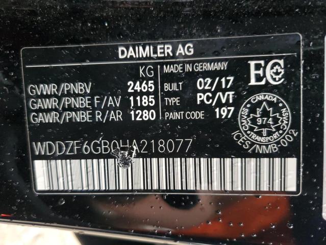 2017 MERCEDES-BENZ E 400 4MAT WDDZF6GB0HA218077