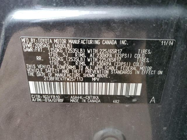 2015 TOYOTA RAV4 LE AW 2T3BFREV7FW257113