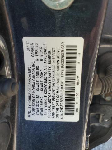 2017 HONDA CIVIC LX 2HGFC2F58HH534422