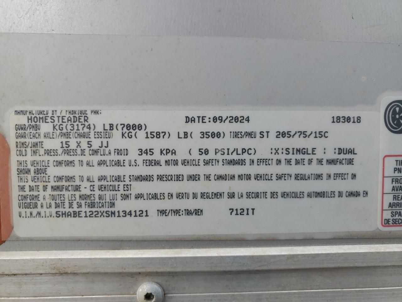 Lot #3234379084 2025 HOMESTEADER UNKNOWN