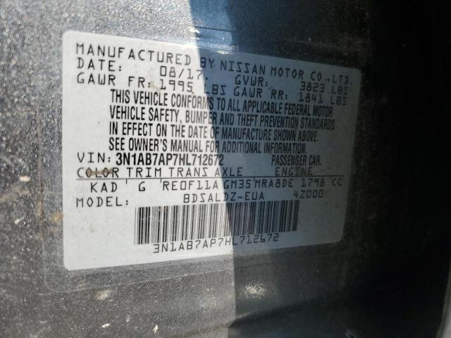 2017 NISSAN SENTRA S #3260485553