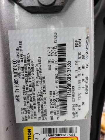 2015 FORD FUSION SE 1FA6P0HD3F5127355