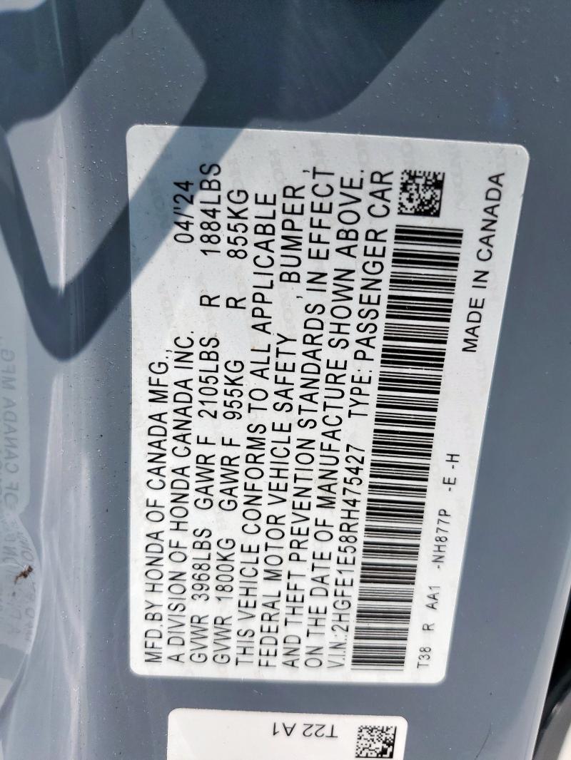 2024 HONDA CIVIC SI 2HGFE1E58RH475427