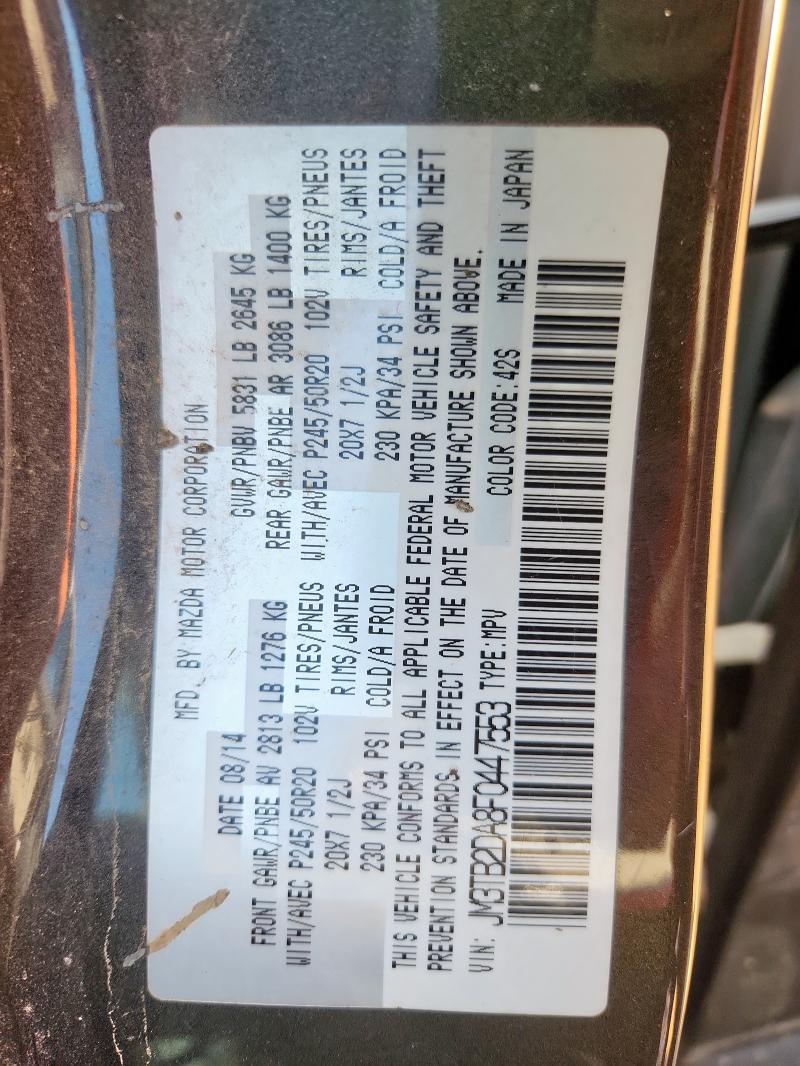 2015 MAZDA CX-9 GRAND TOURING - JM3TB2DA8F0447553