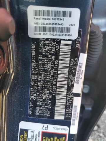 2017 TOYOTA CAMRY LE 4T1BF1FK2HU417495