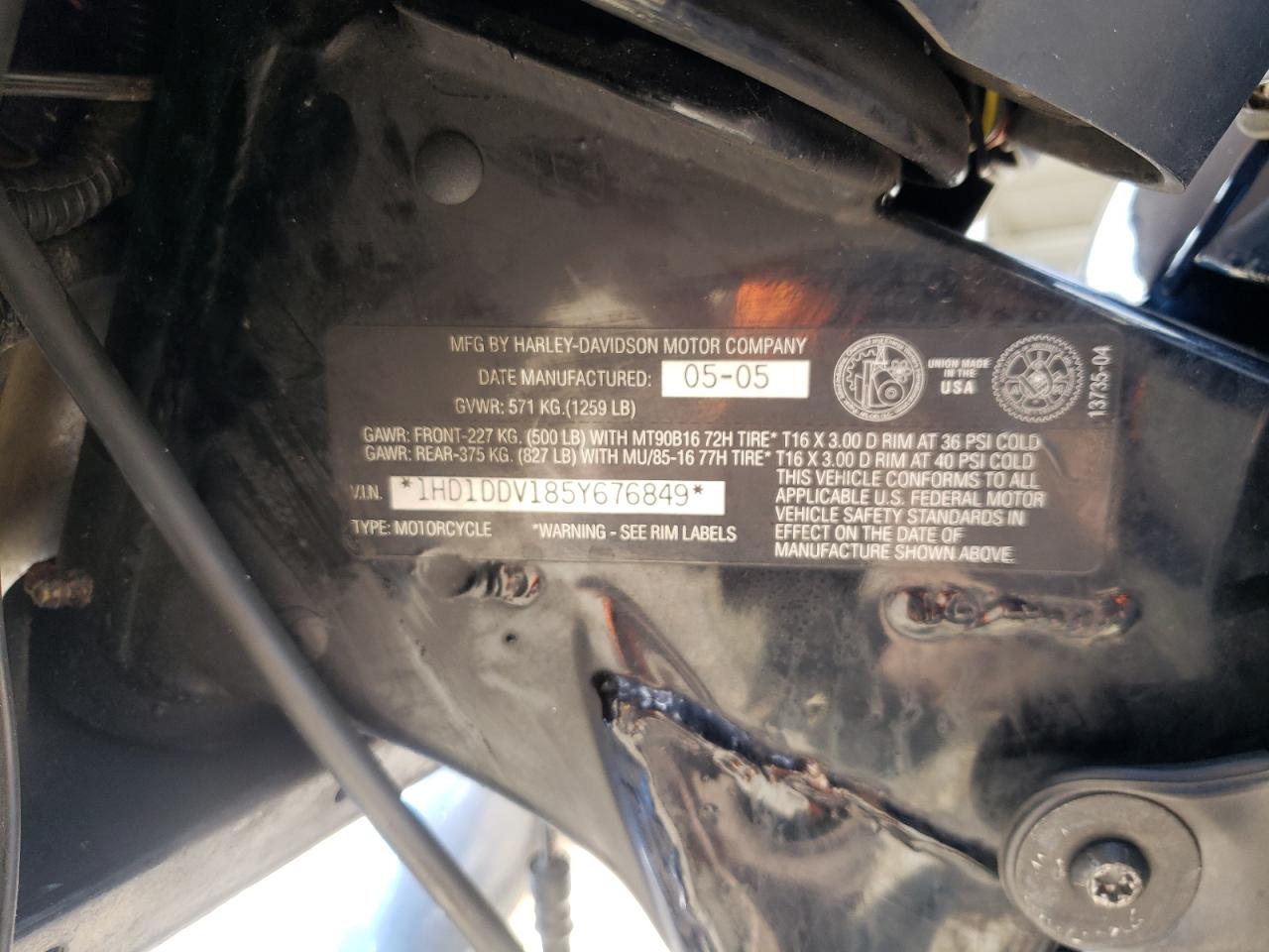 Lot #3291162970 2005 HARLEY-DAVIDSON FLHT