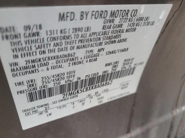 2019 FORD FLEX SEL - 2FMGK5C8XKBA06862