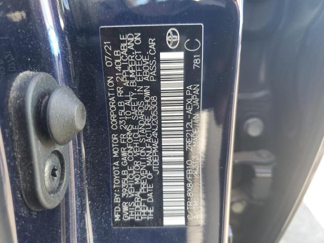 2022 TOYOTA COROLLA LE JTDEPMAE4NJ205308