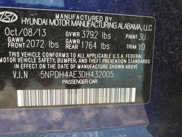 2013 HYUNDAI ELANTRA GLS - 5NPDH4AE3DH432005