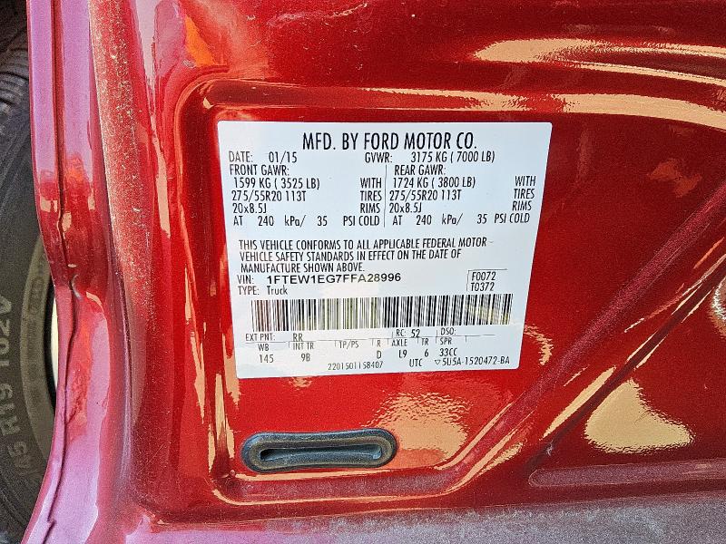 2015 FORD F150 SUPER 1FTEW1EG7FFA28996