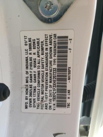 2017 HONDA CIVIC EX 19XFC1F3XHE207233