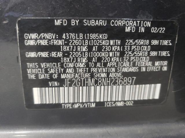 2022 SUBARU CROSSTREK JF2GTHMC8NH236897