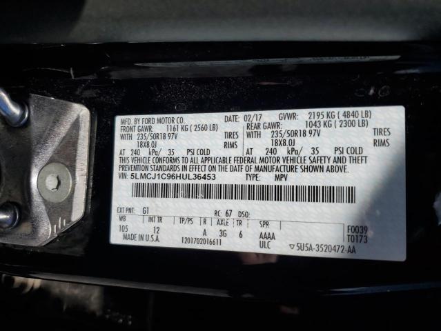 2017 LINCOLN MKC PREMIE 5LMCJ1C96HUL36453