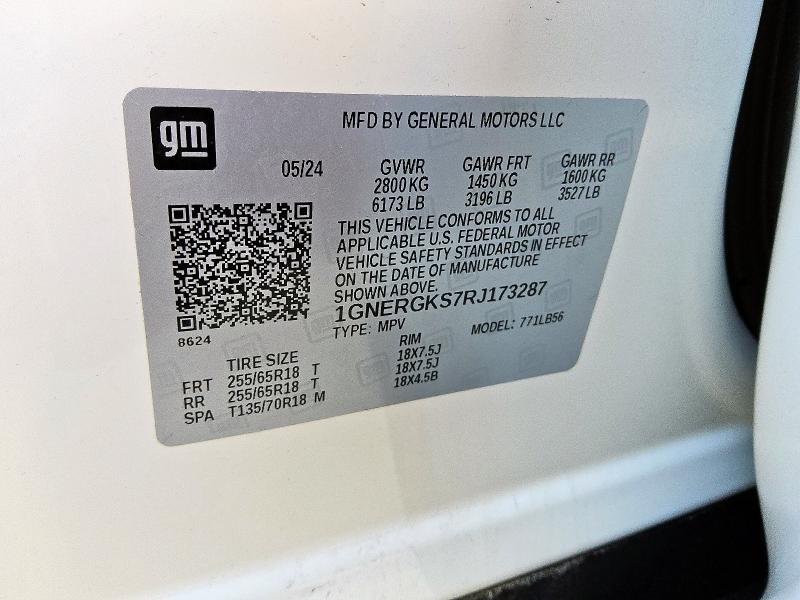 2024 CHEVROLET TRAVERSE LT 1GNERGKS7RJ173287
