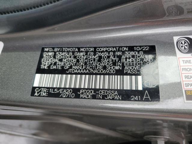 2022 TOYOTA MIRAI LE JTDAAAAA7NA006930