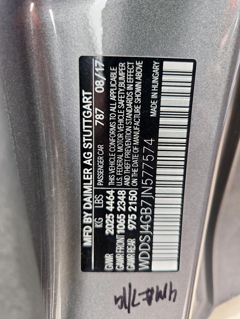 2018 MERCEDES-BENZ CLA 250 4M WDDSJ4GB7JN577574