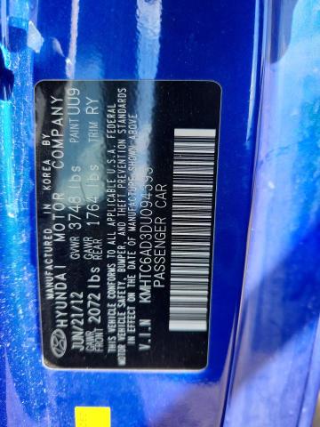 2013 HYUNDAI VELOSTER - KMHTC6AD3DU094393
