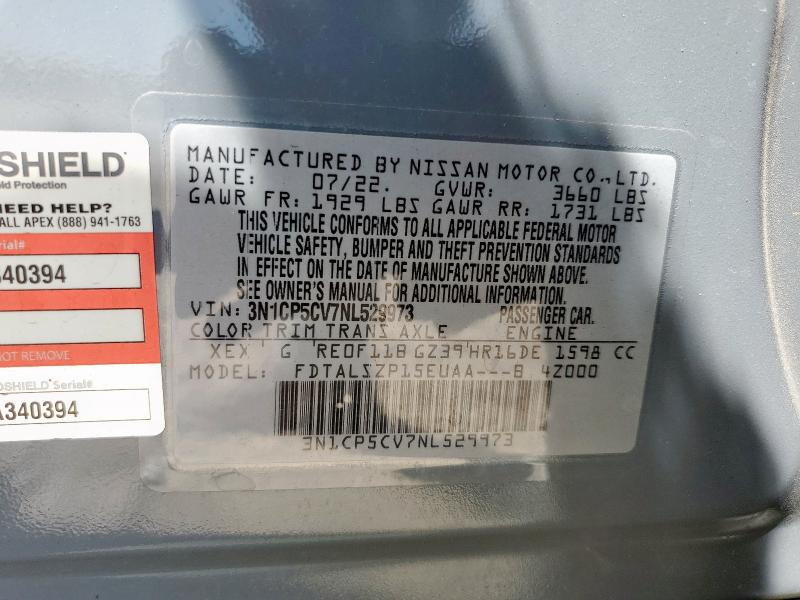 2022 NISSAN KICKS SV 3N1CP5CV7NL529973