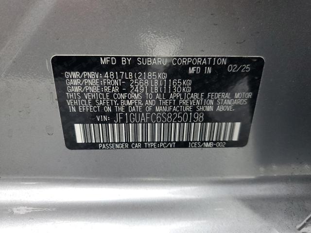2025 SUBARU IMPREZA SPORT JF1GUAFC6S8250198
