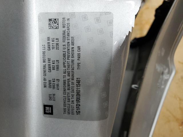 2017 CHEVROLET CAMARO LT - 1G1FD1RX0H0115481