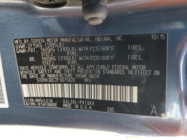 2015 TOYOTA SIENNA XLE #3261813202