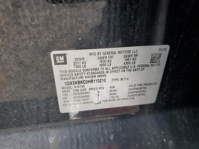 2017 CHEVROLET TAHOE K150 1GNSKBKC9HR113210