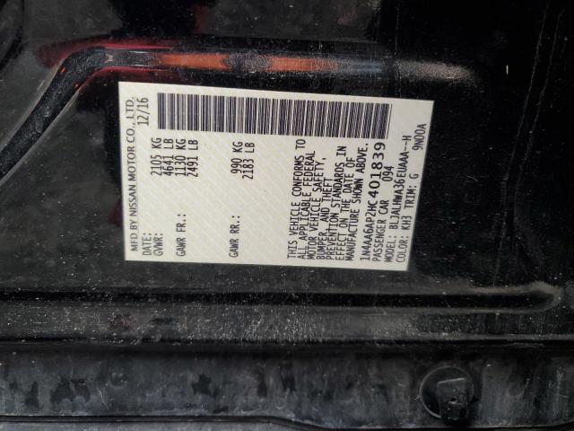 2017 NISSAN MAXIMA 3.5 1N4AA6AP2HC401839