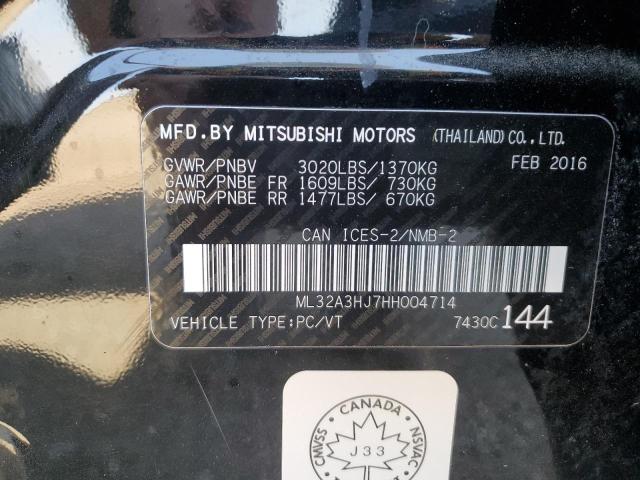 2017 MITSUBISHI MIRAGE ES ML32A3HJ7HH004714