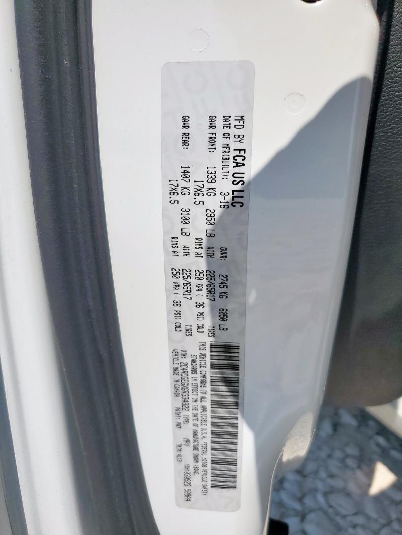 2016 DODGE GRAND CARA 2C4RDGEGXGR334322