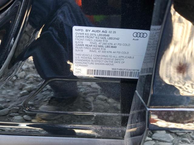 2025 AUDI Q6 E-TRON WA114BGF2SA038738