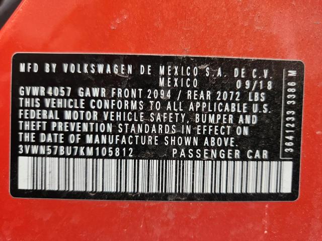 2019 VOLKSWAGEN JETTA S - 3VWN57BU7KM105812