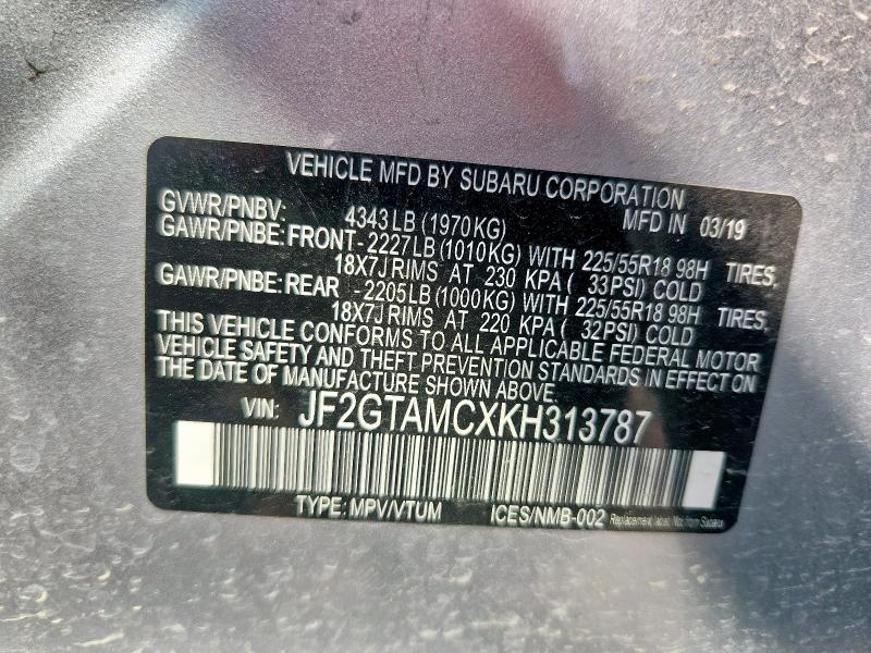 2019 SUBARU CROSSTREK JF2GTAMCXKH313787