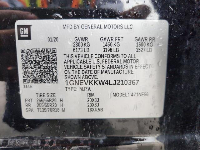 2020 CHEVROLET TRAVERSE P 1GNEVKKW4LJ210367