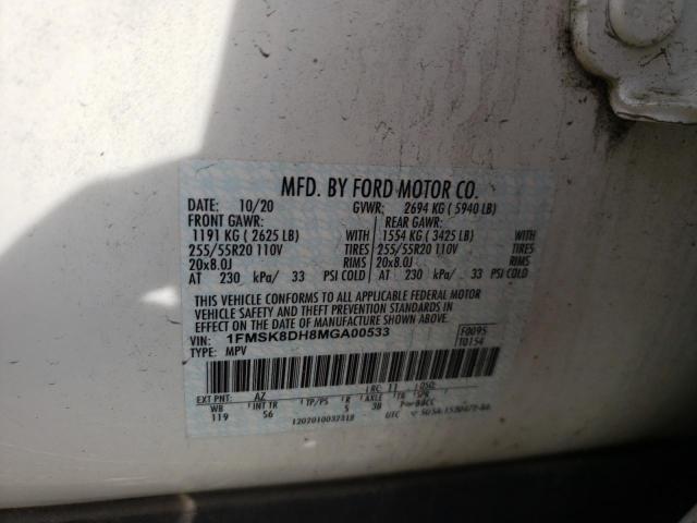 2021 FORD EXPLORER XLT 1FMSK8DH8MGA00533