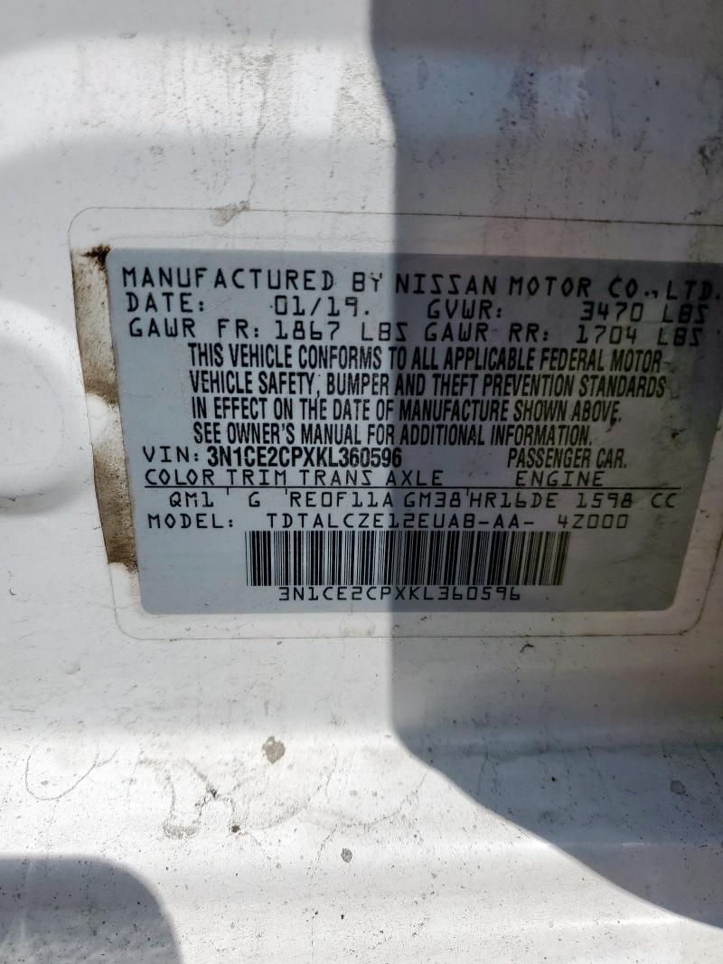 2019 NISSAN VERSA NOTE - 3N1CE2CPXKL360596