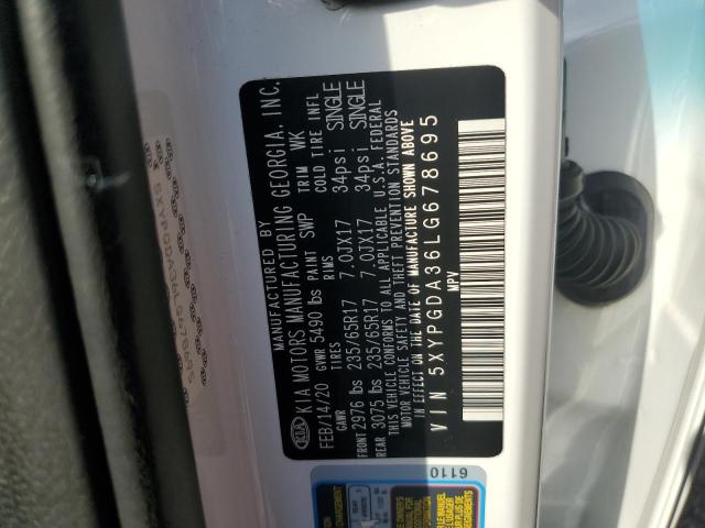 2020 KIA SORENTO L 5XYPGDA36LG678695