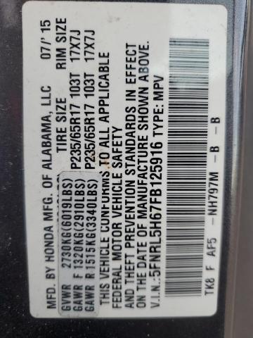 2015 HONDA ODYSSEY EX 5FNRL5H67FB125916