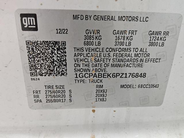 2023 CHEVROLET SILVERADO C1500 CUSTOM 1GCPABEK6PZ176848