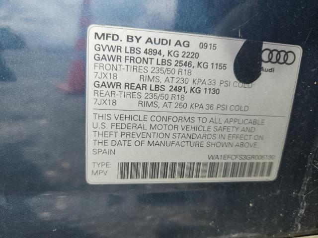 2016 AUDI Q3 PREMIUM WA1EFCFS3GR006180