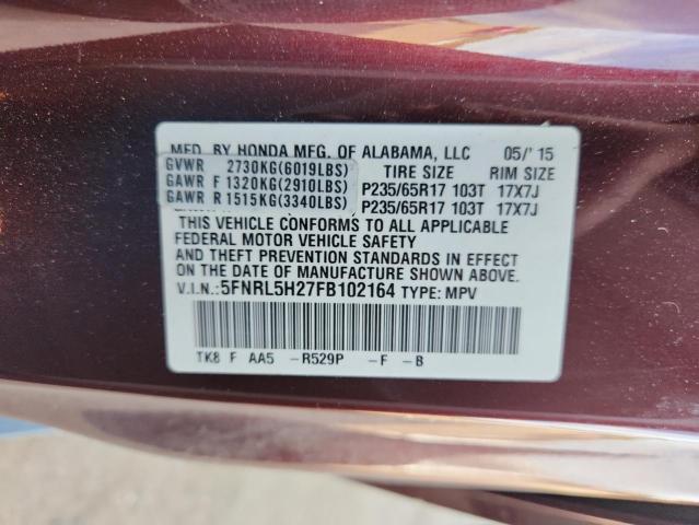 2015 HONDA ODYSSEY LX 5FNRL5H27FB102164