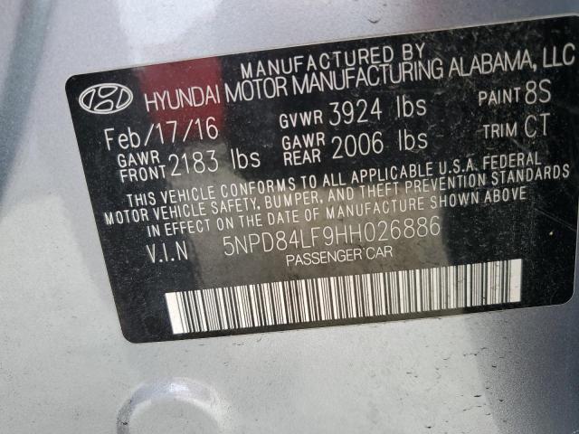 2017 HYUNDAI ELANTRA SE 5NPD84LF9HH026886