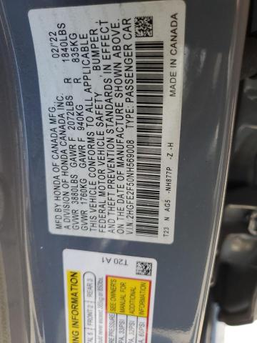 2022 HONDA CIVIC SPORT 2HGFE2F50NH569008