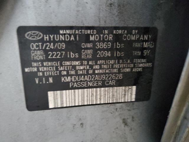 2010 HYUNDAI ELANTRA BL - KMHDU4AD2AU922628