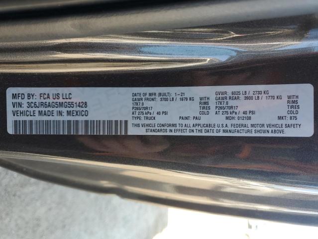 2021 RAM 1500 CLASS - 3C6JR6AG5MG551428