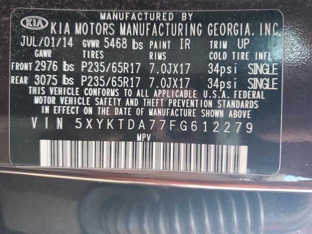 2015 KIA SORENTO LX 5XYKTDA77FG612279